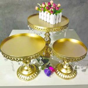 Quality 8 Inch Diameter Gold Dessert Trays , Rustproof Cupcake Display Tray wholesale