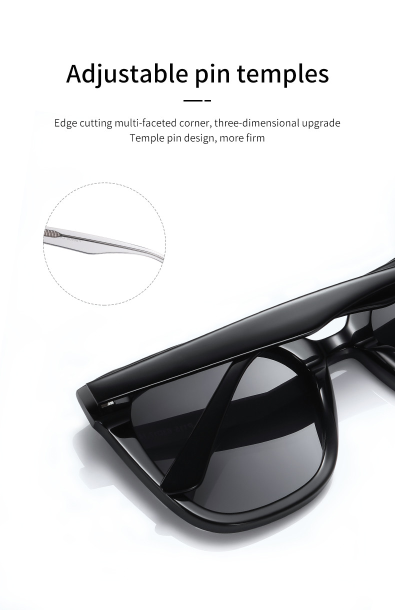 Simple Custom Square Acetate Sunglasses High Polymer Memory