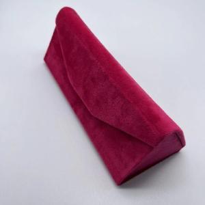 Quality Velvet Exteriors Pink Eco Sustainable Glasses Case With Magnet Button Flap wholesale