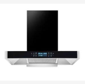 Quality Modern Glass Stainless Steel T Shape Chimney Hood Kitchen Exhaust Range Hood Touch Switch wholesale