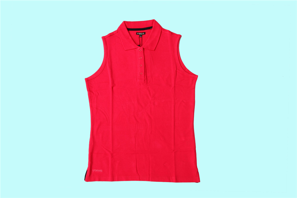 Sleeveless 5 Colors 95% Cotton 5% Spandex Ladies Polo Shirts