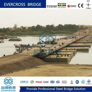 China Emergency Floating Pontoon Bridge Anti Corrosion Coatings Steel Walking Bridge on sale