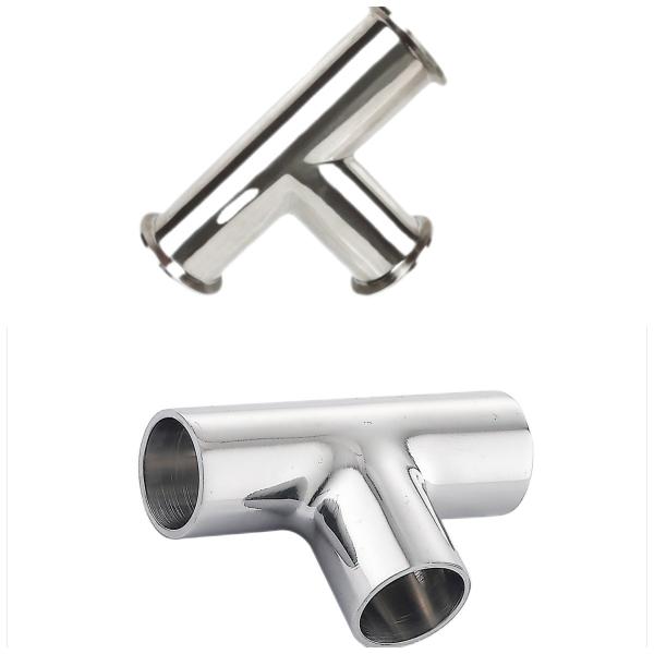 DN15-DN300 Food Grade Sanitary Stainless Steel Sanitary Weld/Clamp Equal Tee