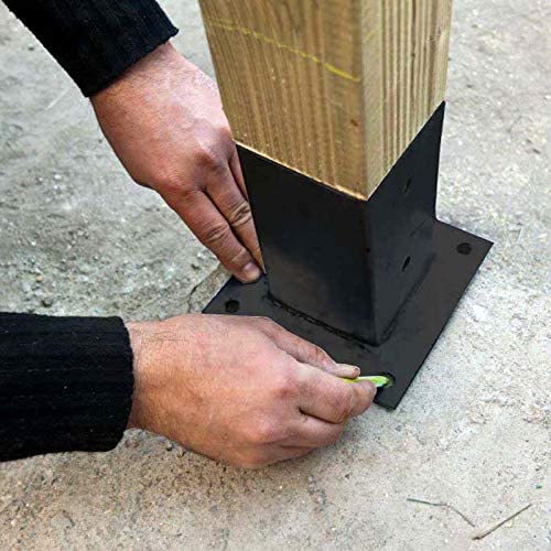 Black or White Steel Fence Post Base Bracket with Customized Design and Endoth Screws