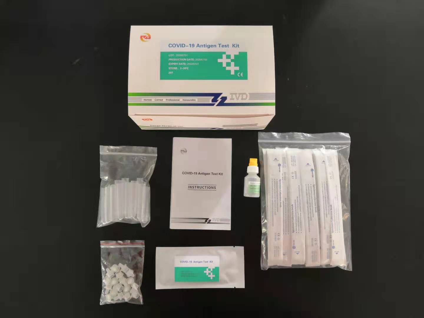 COVID-19 Disposable Antigen Test Kit ISO CE Colloidal Gold Medical Use Fast
