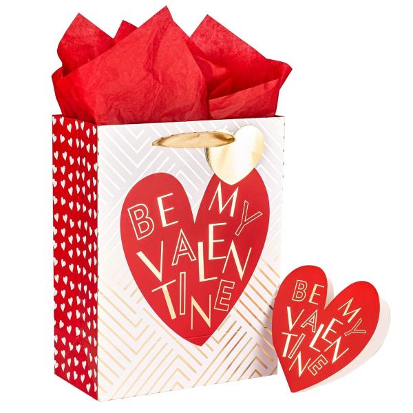 Valentine's Day Bouquet Hand Length Handle Red Shopping Paper Bags from 2024