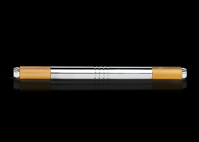 Golden Manual Eyebrow Tattoo Pen Permanent Makeup With Microblading , Double Heads Replaced