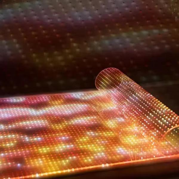 Flexible Advertising Display LED Glass Wall Panel Ultra Transparent LED Film