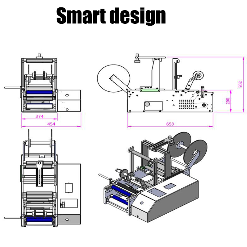 Condition Semi-Automatic Round Bottle Coding and Labeling Machine for Small Glass Bottles