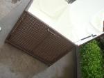 Storeroom Brown Plastic Resin Wicker Storage Box , UV Resistant