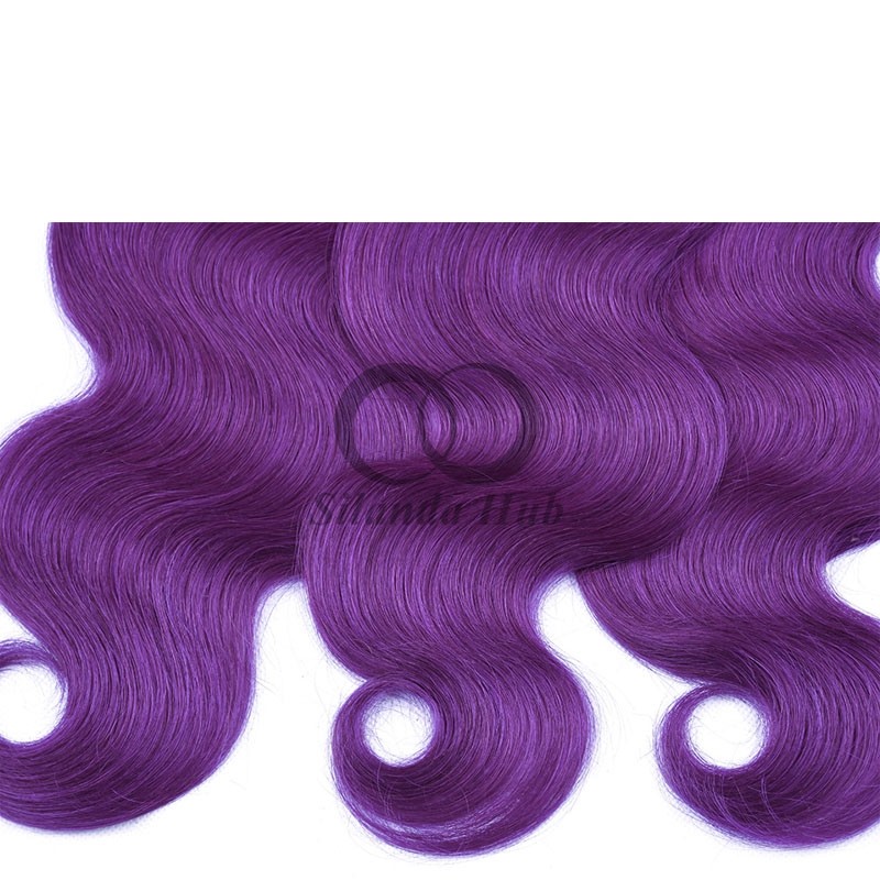 #T1B/Purple Body Wave Remy Human Hair Bundles Sew In Weave Bundles Brazilian Bundle Deals