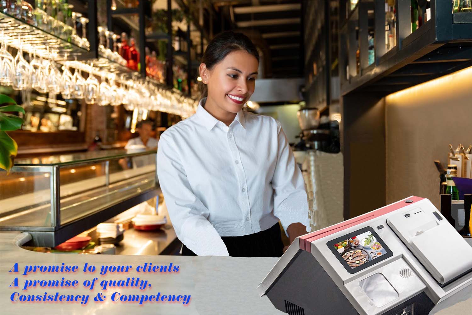14.1" Full HD Touch Screen POS Terminal for Retail Restaurant Self-Service Payment