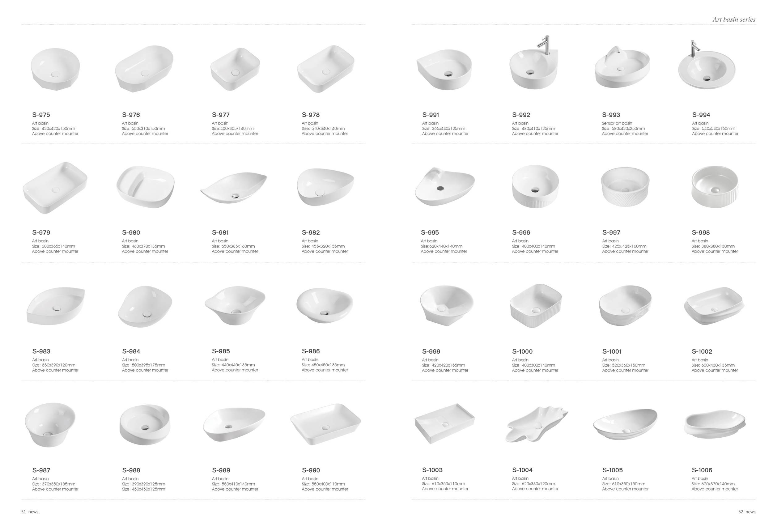 Bathroom Luxury Ceramic Countertop Basins Wall Mounted 150mm Depth