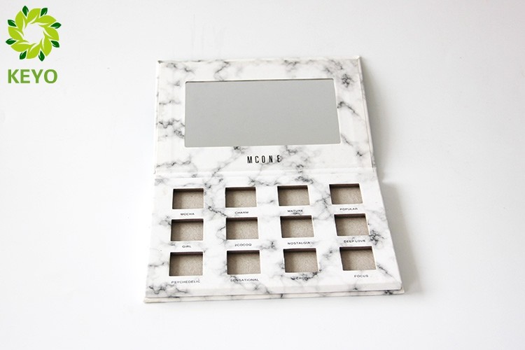 Marbling Style Empty Eyeshadow Palette , 12 Pans Empty Eyeshadow Container
