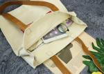 Double Leather Handles Cotton Tote Bag , Cotton Canvas Tote Bags Inner Zipper