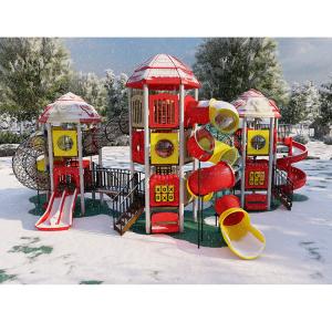 Quality 120cm Fall Height Plastic Slide Playground 20 Persons Capacity wholesale