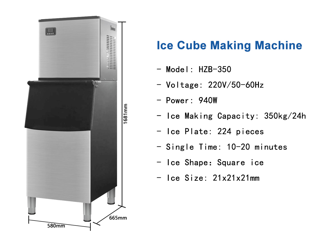 350kg Automatic Stainless Steel Ice Cube Machine for Commercial Electric Ice Block Making Machine Single Time 10-20min