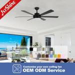 35w 56 Inch Silent Modern LED Ceiling Fan Energy Saving DC Motor