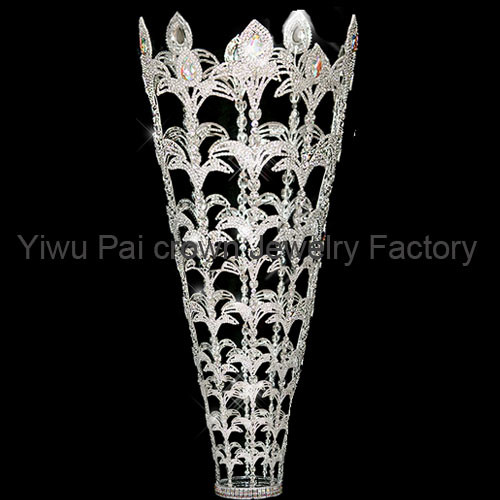 30 inch tall round fully pageant crowns royal rhinestone crowns custom your large pageant crowns from pai crown jewelry