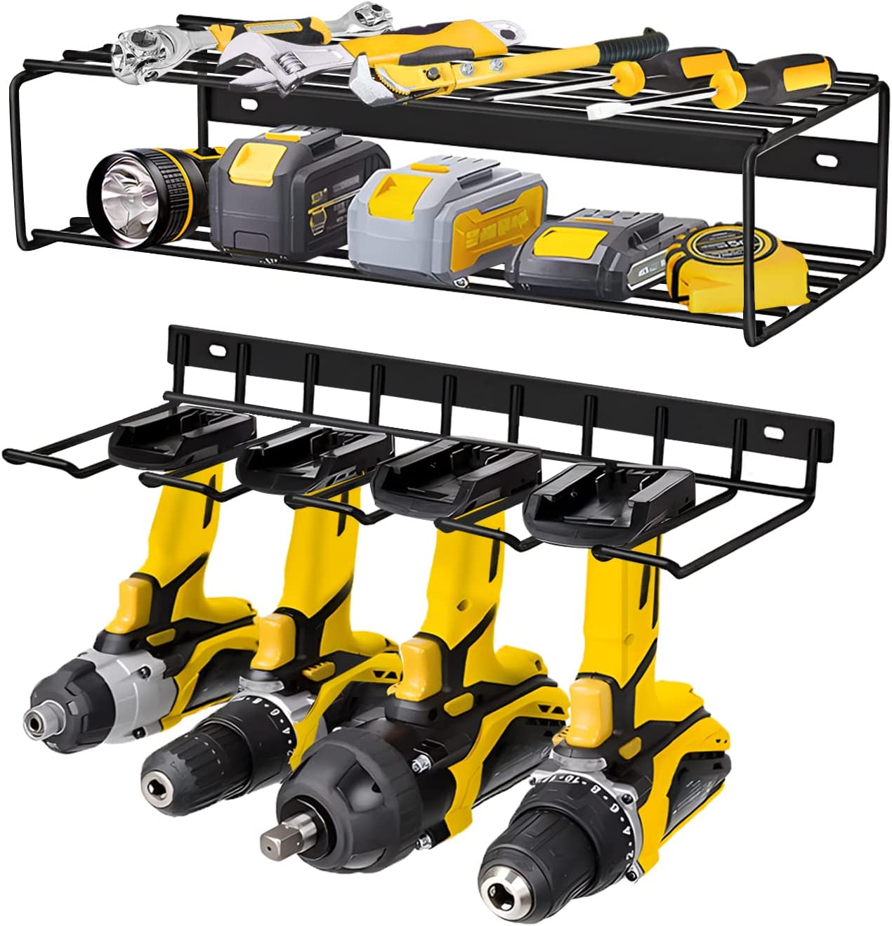 Standard 3-Layer Wall Mounted Power Tool Organizer 43*19*10cm Tool Storage Holder