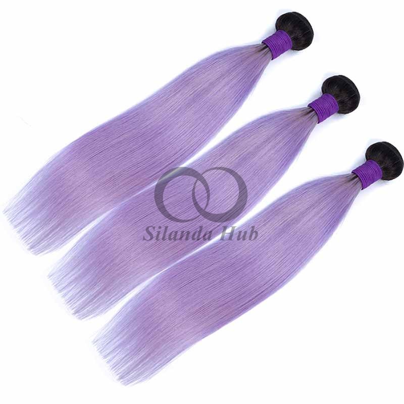 #T1B/Purple Straight Remy Human Hair Bundles Sew In Weave Bundles Brazilian Bundle Deals