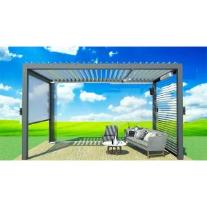 Quality Outdoor Patio Flipped Louver Pavilion Aluminum Alloy Outdoor Electric Shade Pavilion Villa Sun Protection Pavilion wholesale