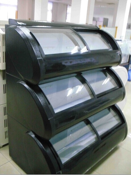 348L 3layers upright ice cream display showcase freezer Walls ice cream freezer