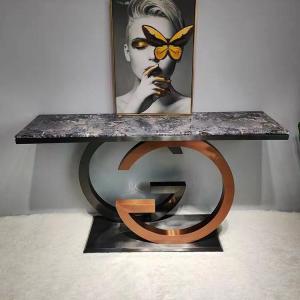 Quality Glossy Steel Frame Entrance Console Table Rectangular Height 78cm wholesale