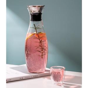 Quality 46 Oz Hand Blown Glass Water Pitcher Heat Resistant 1300ml With Drip Free Lid wholesale