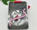 PVD Plating Zinc Alloy Painting Marathon Medals Grey Hollow Out