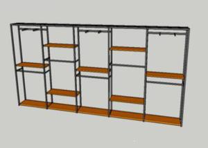 Quality Metal Tube Wooden Shelf Garment Display Stands For Chain Stores Easy Assembly wholesale