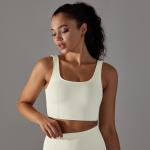 Seamless knitted solid color dot sling back bra sports running fitness vest