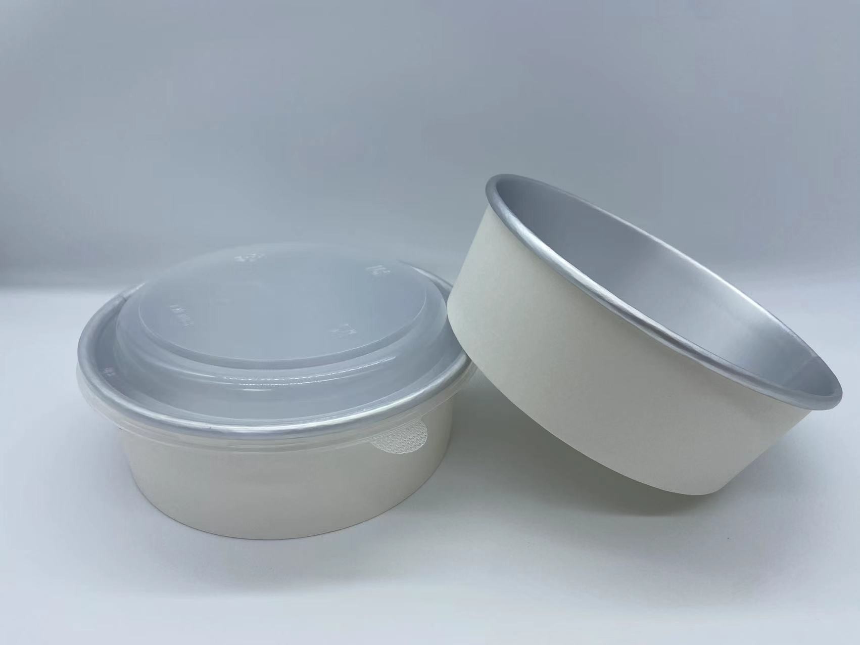 Food Grade Aluminium Paper Bowls With Lids Takeaway Round Aluminium Foil Bowl