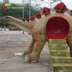 Customized 6M Dinosaur Playground Equipment Fiberglass Stegosaurus Slide