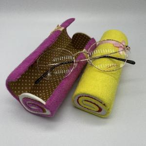 Quality PU Leather Kids Cute Fabric Sunglasses Metal Eyeglass Case Yellow Luxury Outdoor wholesale