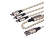 Flexible 3 In 1 Braided Charging Cable Customized Length Strong Connection