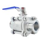 Straight Through Type DN15-DN100 304 Stainless Steel 3PC Clamp Ball Valve with