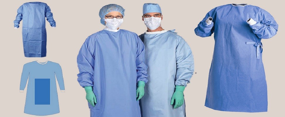 Disposable SMS surgical gown,blue color,SMS,protective sterilized