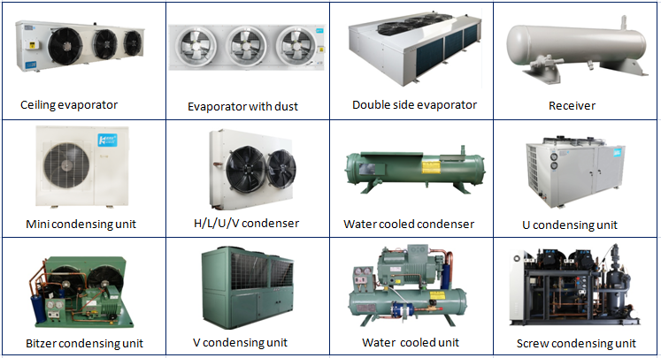 V Type Air Cooled Cold Room Condenser Evaporator For Cold Storage