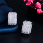 Fashion CZ earring jewelry 18k gold plating CZ diamond earrings necklace jewelry