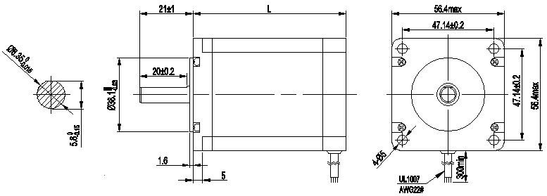 25 Kg-Cm 1.8° Nema 23 High Torque Stepper Motor 3nm 1.5N.M