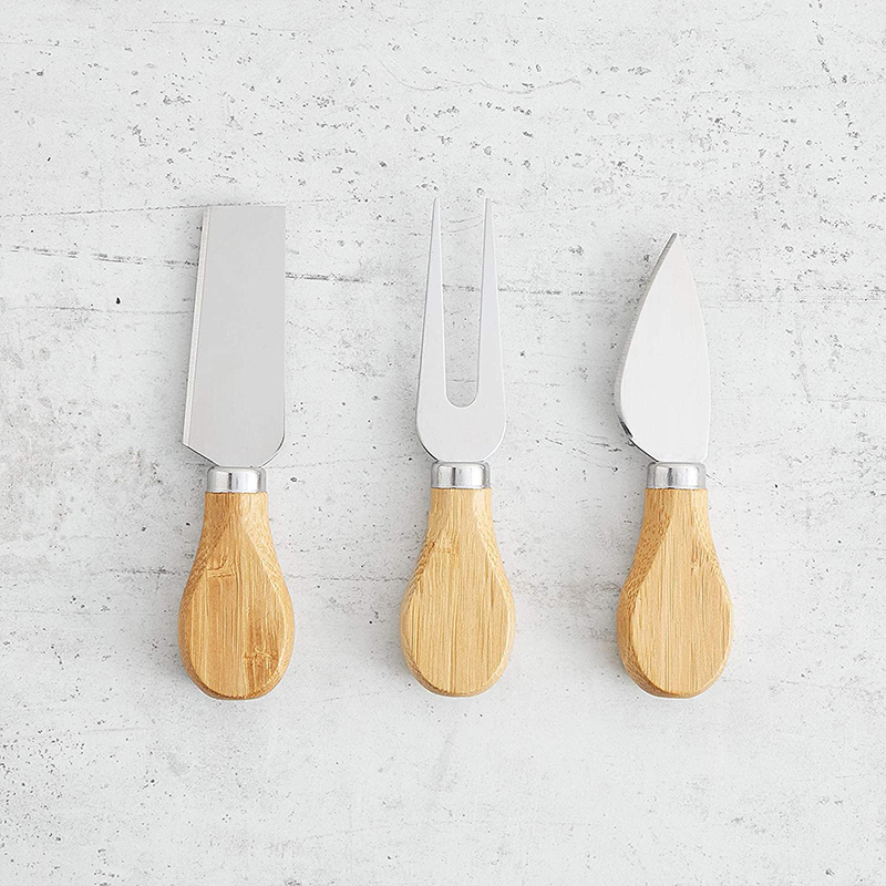 Sustainable Rectangle Acacia Bamboo Cheese Cutting Board Set for Kitchen Serving