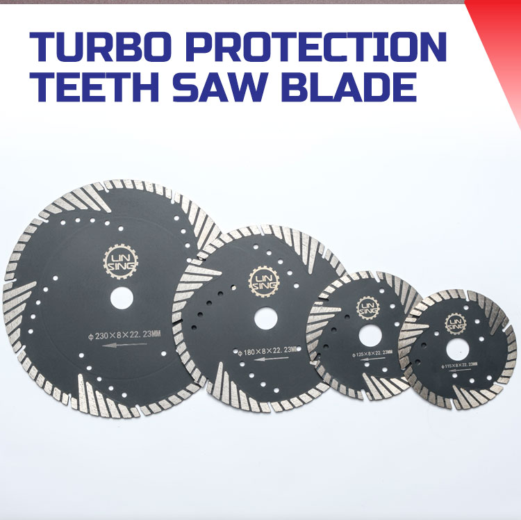 Other Length Diamond Saw Blade Turbo Type Protection Teeth Cutting Disc for Stone Tile