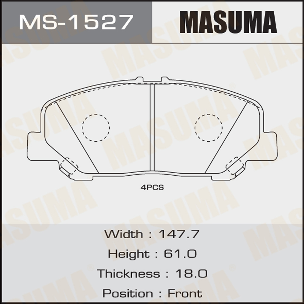 Brake Pads System 04465-28520 for Front Axle of MS-1527N MASUMA Auto Spare Parts