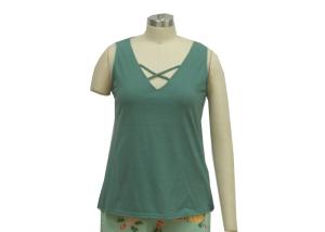 Quality SleeveLess V Neck Ladies Loungewear Sets Jersey Womens Nightwear Sets wholesale
