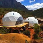 Customized Glamping Hotel Geodesic Dome Tent Sun Shelter Fire Resistant