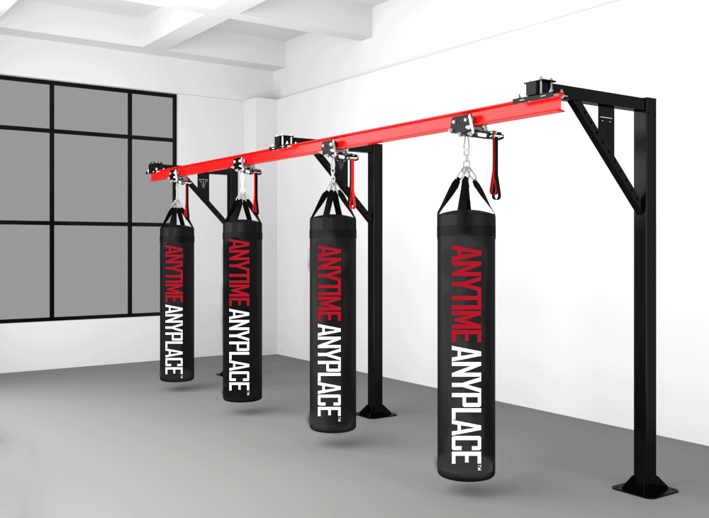 6FT Tall Free Weights Storage Rack Mount Stand Heavy Steel Boxing Bag Rack