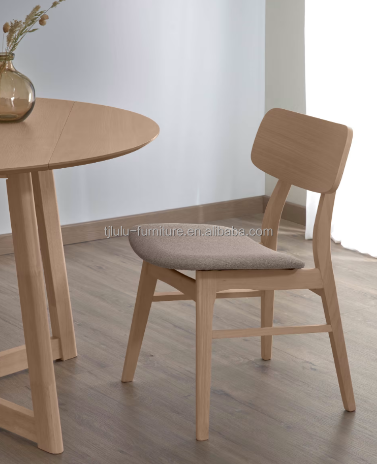 Customize Restaurant Hotel Upholstery Wooden Dining Chair in Sturdy Solid Wood Material and Modern Design