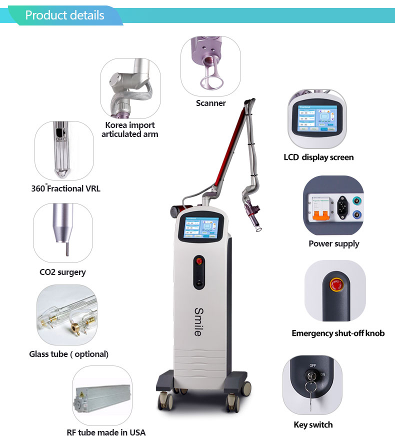 skin rejuvenation fractional co2 laser remove acne dark spots 100w co2 laser machine q switched picosecond laser beauty