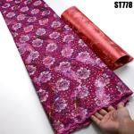 Polyester African Lace Silk Velvet Embroidery Fabric Perfect for Wedding Bridal